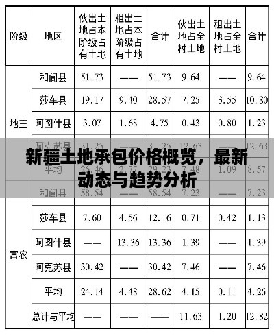 新疆土地承包价格概览，最新动态与趋势分析