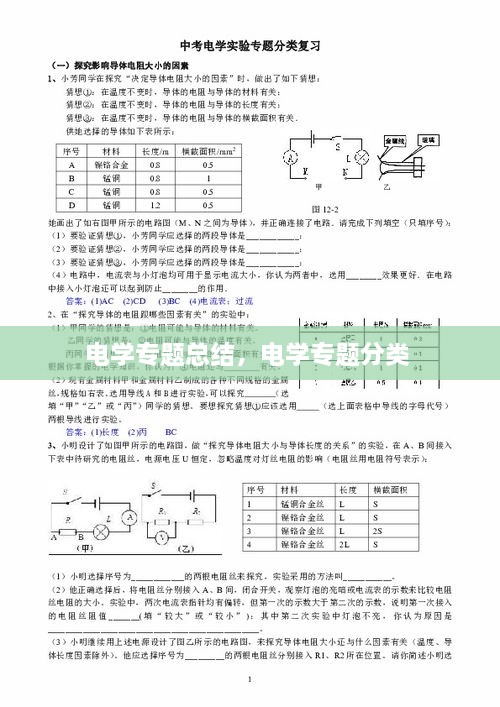 电学专题总结，电学专题分类 