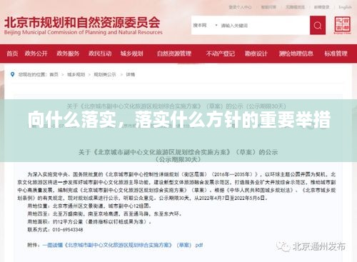 向什么落实，落实什么方针的重要举措 