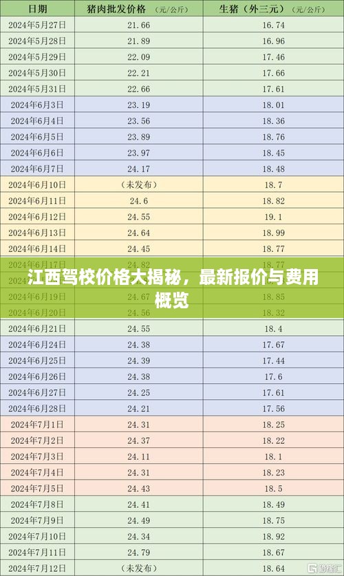 江西驾校价格大揭秘，最新报价与费用概览