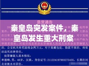 秦皇岛突发案件，秦皇岛发生重大刑案 警方悬赏5万缉凶 