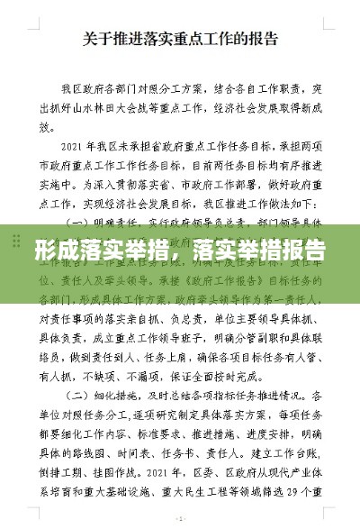 形成落实举措，落实举措报告 