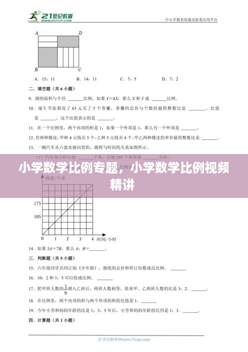 小学数学比例专题，小学数学比例视频精讲 