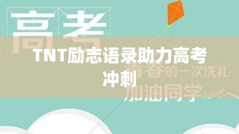 TNT励志语录助力高考冲刺