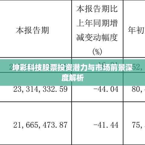 坤彩科技股票投资潜力与市场前景深度解析