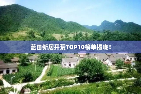 蓝田新居开荒TOP10榜单揭晓！