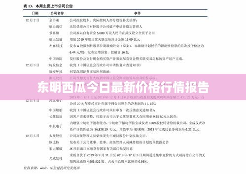 东明西瓜今日最新价格行情报告