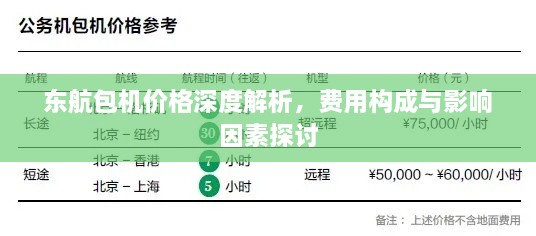 东航包机价格深度解析，费用构成与影响因素探讨