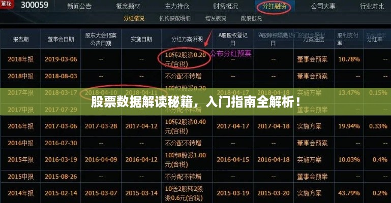 股票数据解读秘籍，入门指南全解析！