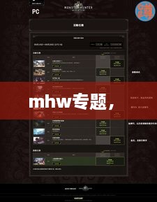 mhw专题， 