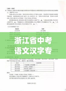 浙江省中考语文汉字专题，浙江语文中考题分析 