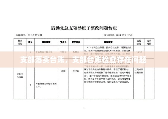 支部落实台账，支部台账检查存在问题 